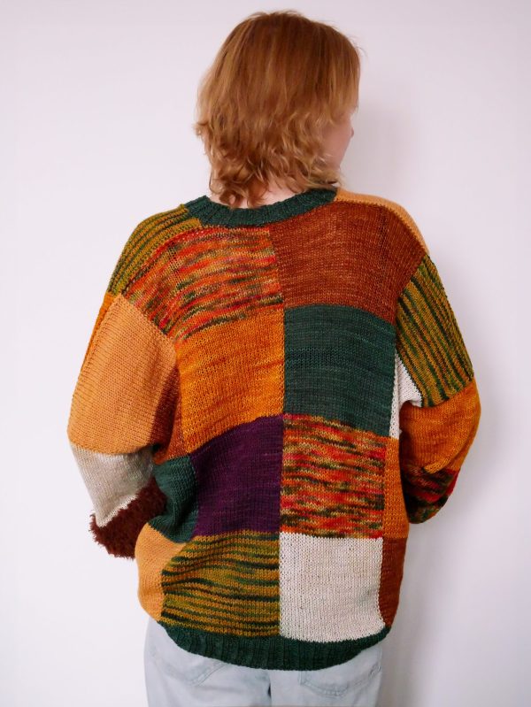 Sweter Jesienny Patchwork